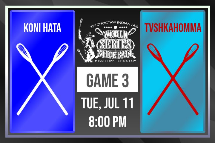 HannaliOkla's tweet photo. @choctawnationOK Women's Team and Men 35+ play tonight in the @MsChoctawFair #WSOS
World Series of Stickball.
Livestream starts at 6pm.
Day 6. https://t.co/Myeh0cUX46 https://t.co/PZnJ2Sg5CH