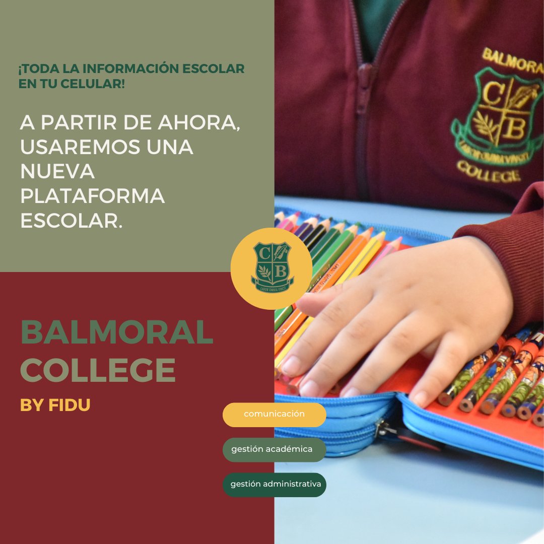 ¡Llegó “Balmoral College by Fidu”!

Toda la información escolar a un clic de distancia y accesible desde cualquier dispositivo.

Esta nueva app mejorará significativamente la comunicación, gestión académica y administrativa de nuestro Colegio.

¡Estamos conectados! 😉