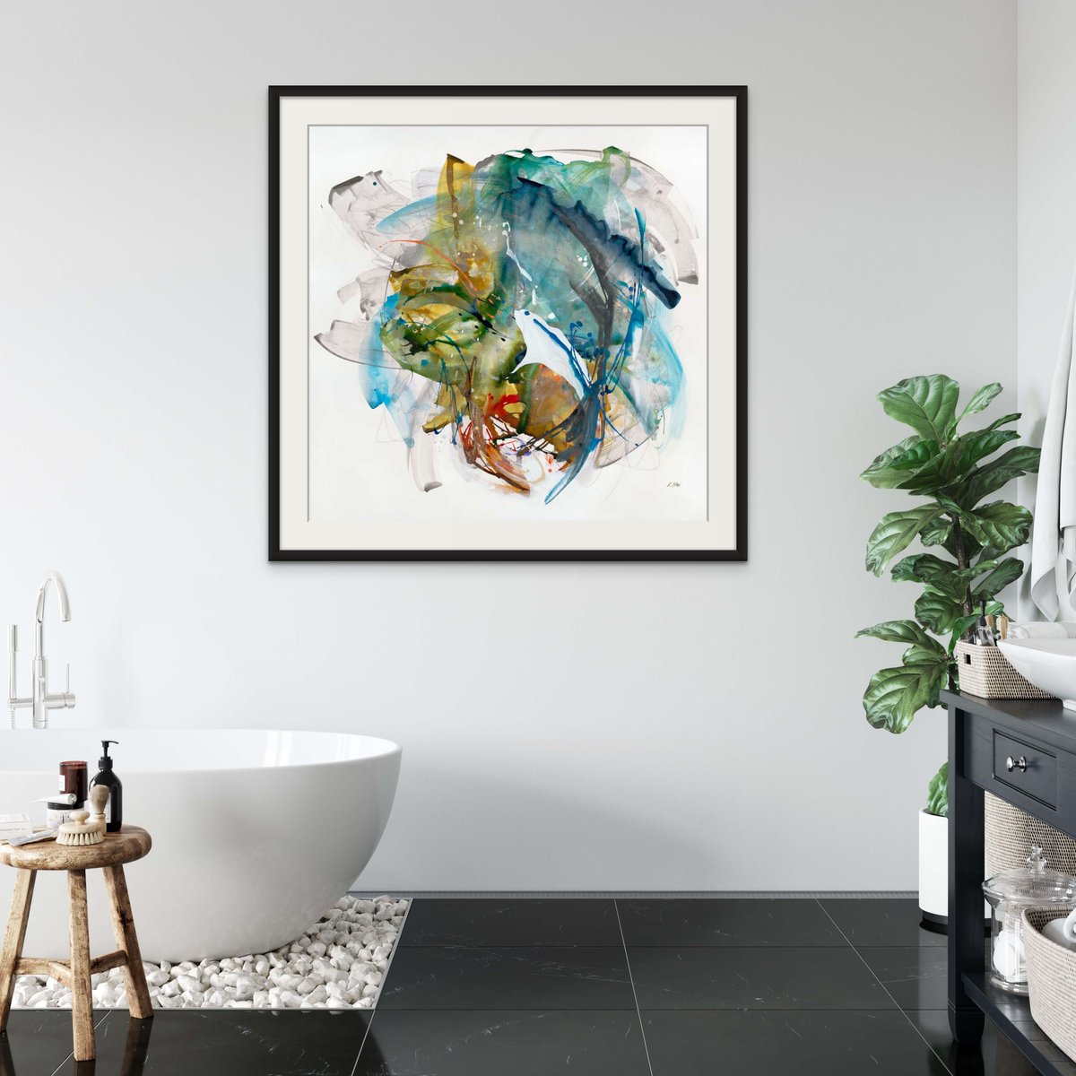 Creating your own relaxing oasis with a spa-like bathroom can be just what you need after a long day! Adding luxurious elements, natural materials and personal touches can help create your dreamy haven! #spabathroom #bathroomdesign #interiordesign #wallart #artdecor #decortrend