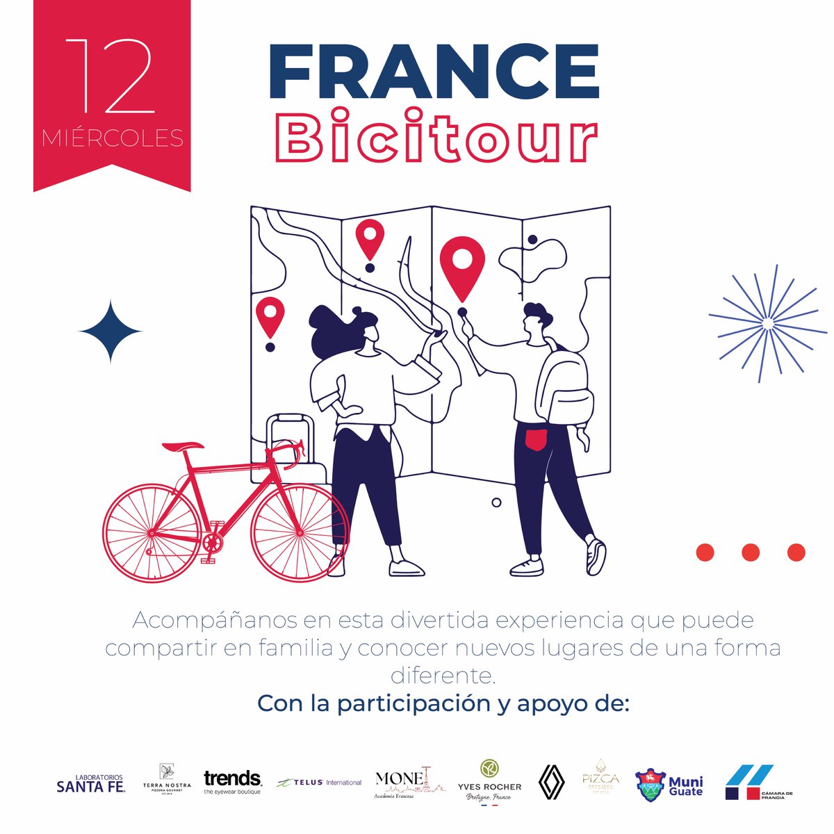 CCIFGT's tweet photo. Estas serán las actividades que estarán tomando lugar del 10 a el 16 de julio, en celebración de la semana de Francia. Se parte de estos eventos y diviértete con actividades diferentes ✨.
#semanadefrancia #camaradefrancia #fiestanacionaldefrancia #lebonmarche #bicitourmuniguate https://t.co/2RYrtFqBA4