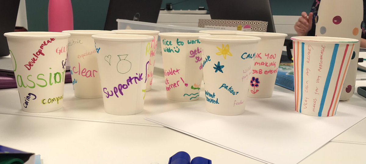 Great day with the Lead occupational therapist concreting our strategy to action and thinking how we can make wellbeing a pervasive theme of everything we do. Here are our compliment cups to share how inspiring we are <a href="/AngharadRalley/">Angharad Ralley</a> <a href="/Angela_chaulk/">Angela Chaulk</a> <a href="/KimAtkinson_OT/">Kim Atkinson (she/her)</a>