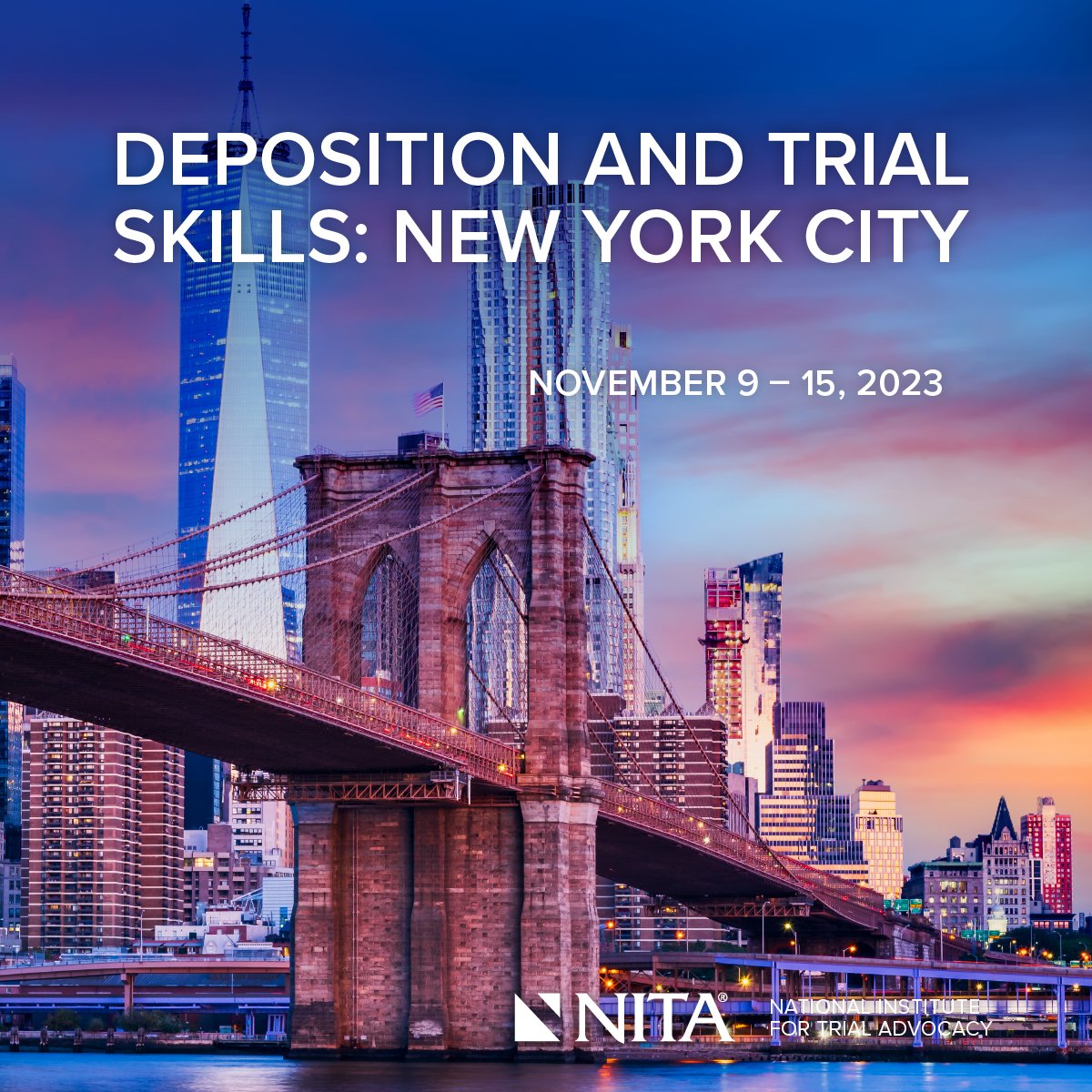 Check out NITA's upcoming Deposition Skills and Trial Skills course in New York City. Interested to learn more? Click the link in the bio. info.nita.org/newyorkcity2023