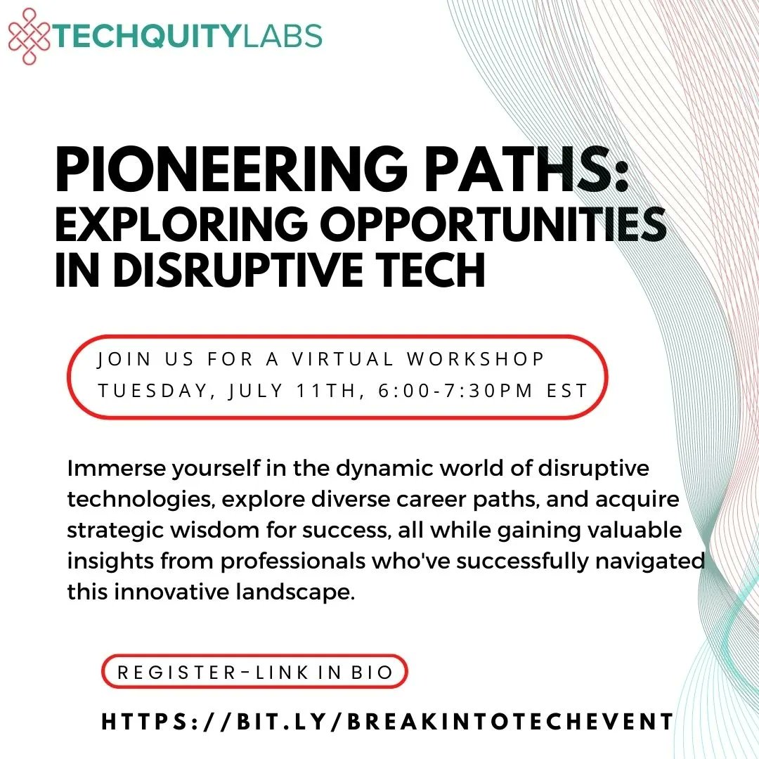 techquitylabs_'s tweet image. 🚀 Diving into #Tech doesn&apos;t always mean coding! Discover non-tech roles like Product Manager, UX Designer, Scrum Master &amp;amp; more at our &quot;Pioneering Paths: Exploring Opportunities in Disruptive Tech&quot; event on July 11, 2023. Register today &amp;amp; step up your career game! 👉Link in bio