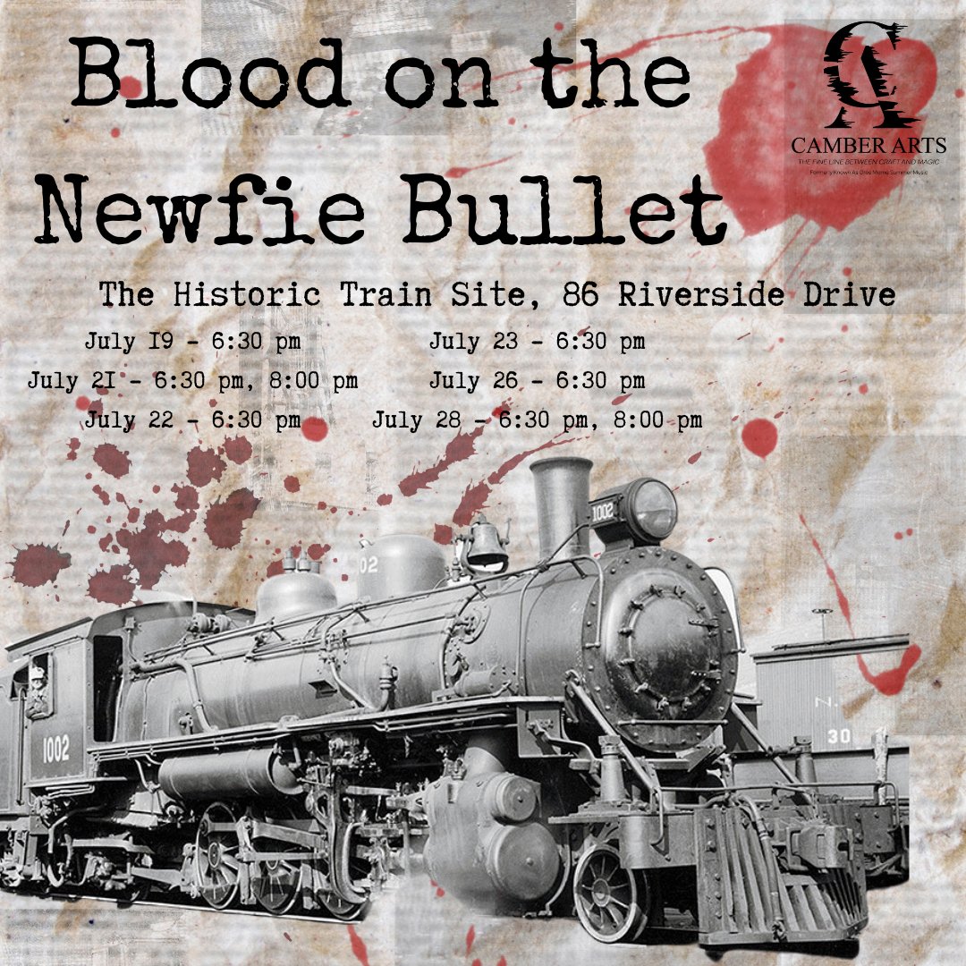 CamberArts's tweet photo. Camber Arts presents Blood on the Newfie Bullet, and interactive site-specific murder mystery on board the historic train site in Corner Brook! 
Tickets are on sale now at https://t.co/hwj3iEjayv https://t.co/PNuK21Ibxb