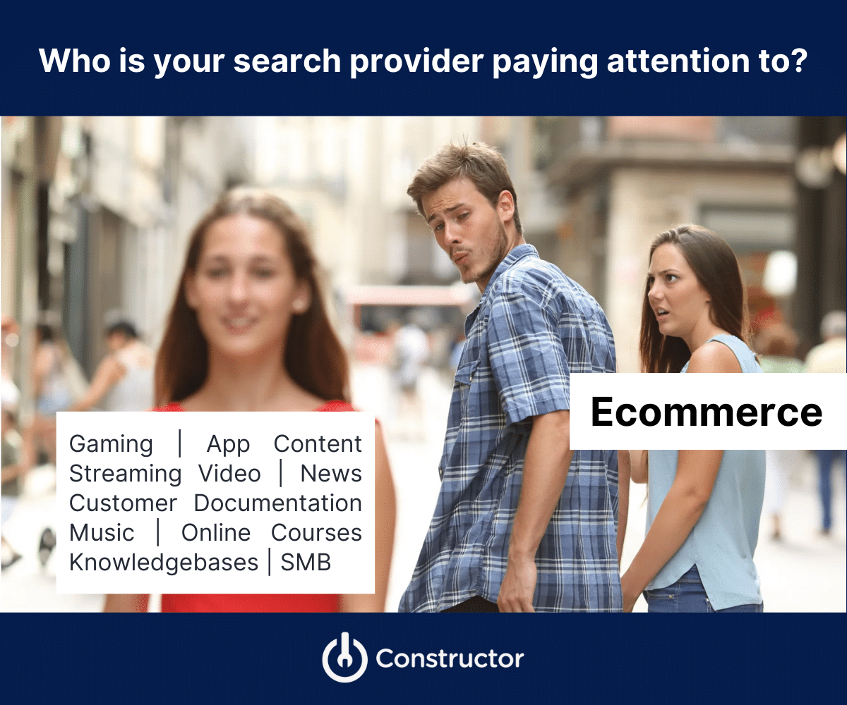 One size fits all doesn't work in product discovery. Tired of trying to explain ecommerce to your search vendor? At Constructor, we speak your language. 

Talk with us here: bit.ly/3NHYLmX

#ecommerce #retailtech #productdiscovery