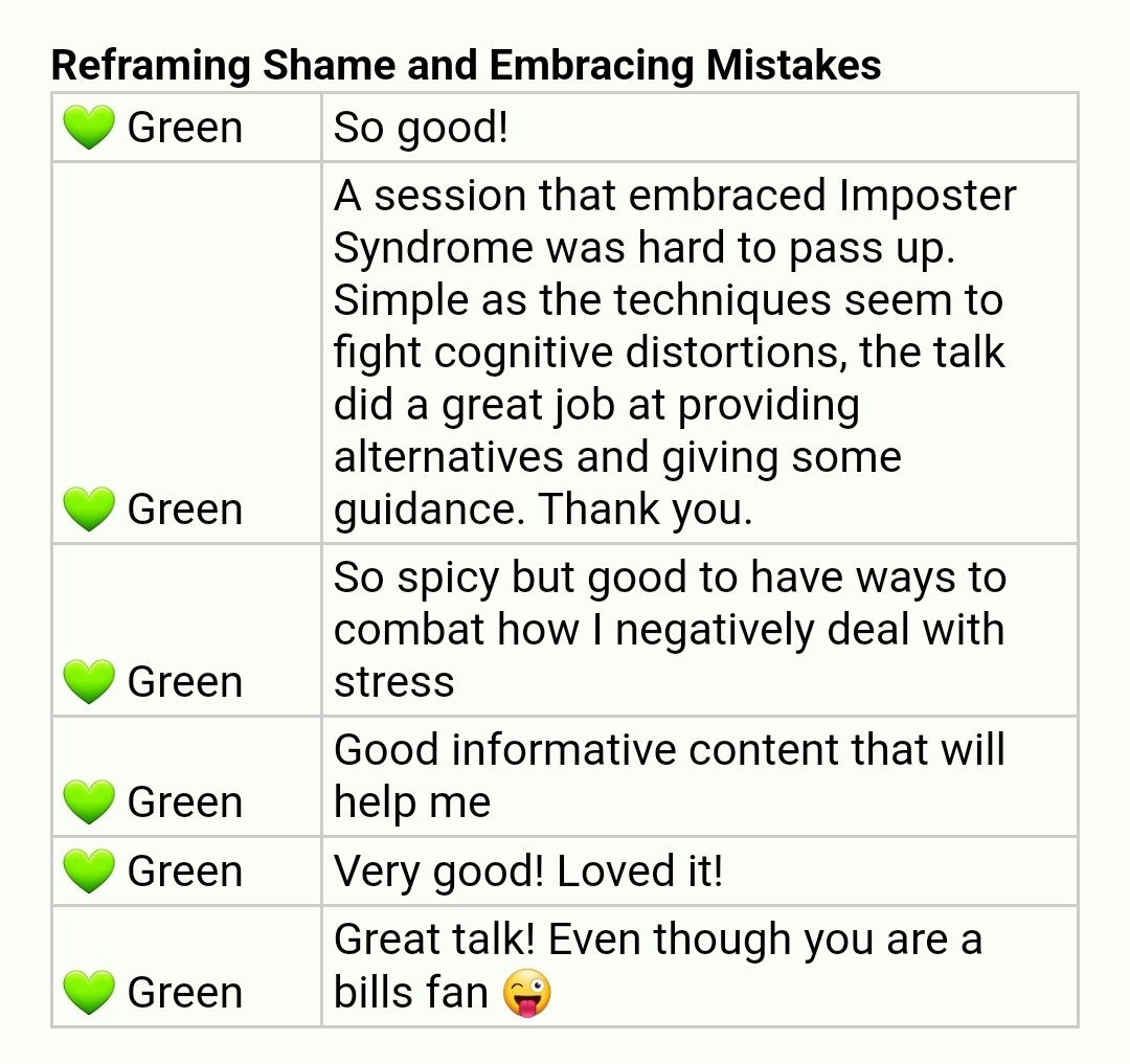 jameybash's tweet image. my @kc_dc talk feedback; the last one might be my favorite piece of feedback ive ever gotten 🤣