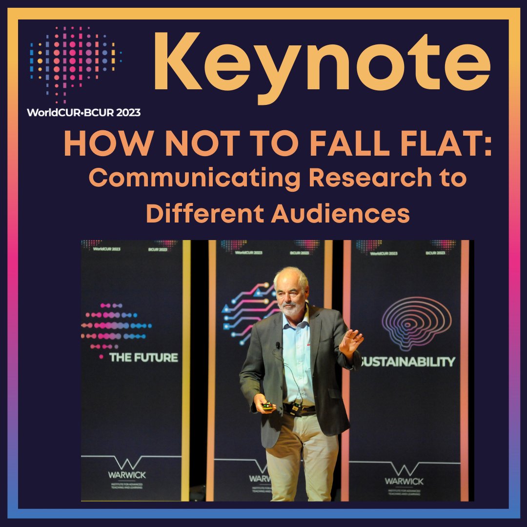 WorldCUR_BCUR's tweet photo. Professor Sir David Spiegelhalter FRS OBE delighted the WorldCUR-BCUR delegates with their Keynote 'How to Not Fall Flat: Communicating Research to Different Audiences'
#WorldCURBCUR2023 #WorldCUR2023 #BCUR2023 #WorldCUR #BCUR #UndergraduateResearch #UGResearch https://t.co/pr5jG9tvX6