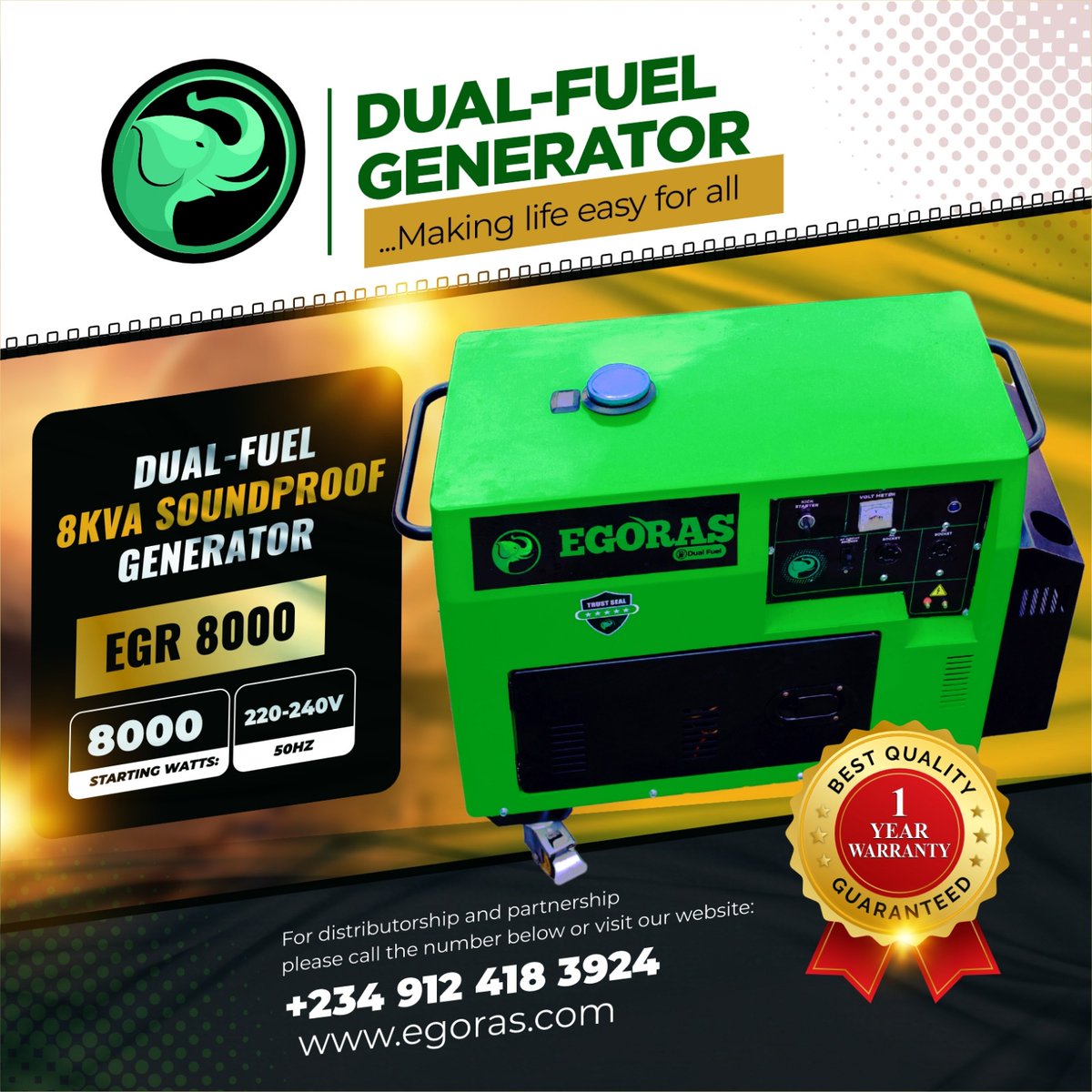 Exciting Partnership Opportunity! ⚡️
Become a partner/distributor of Egoras Dual-Fuel Generator!

✅ Versatile, reliable, and fuel-efficient
✅ Enjoy quiet operation and uninterrupted power
✅ Profit from a growing market demand

Don't miss out on this chance to join <a href="/egorasHQ/">Egoras</a>