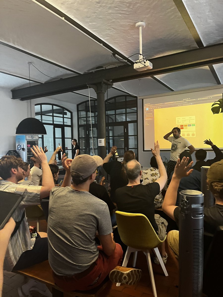 Nice to know all these cool people do #FrontEndDevelopment! Cesar Martinez Dominguez talks today about Design System Implementation on our @vuejs_berlin Meetup and we’ll admit: we’re quite thrilled 🙈 #vuejs