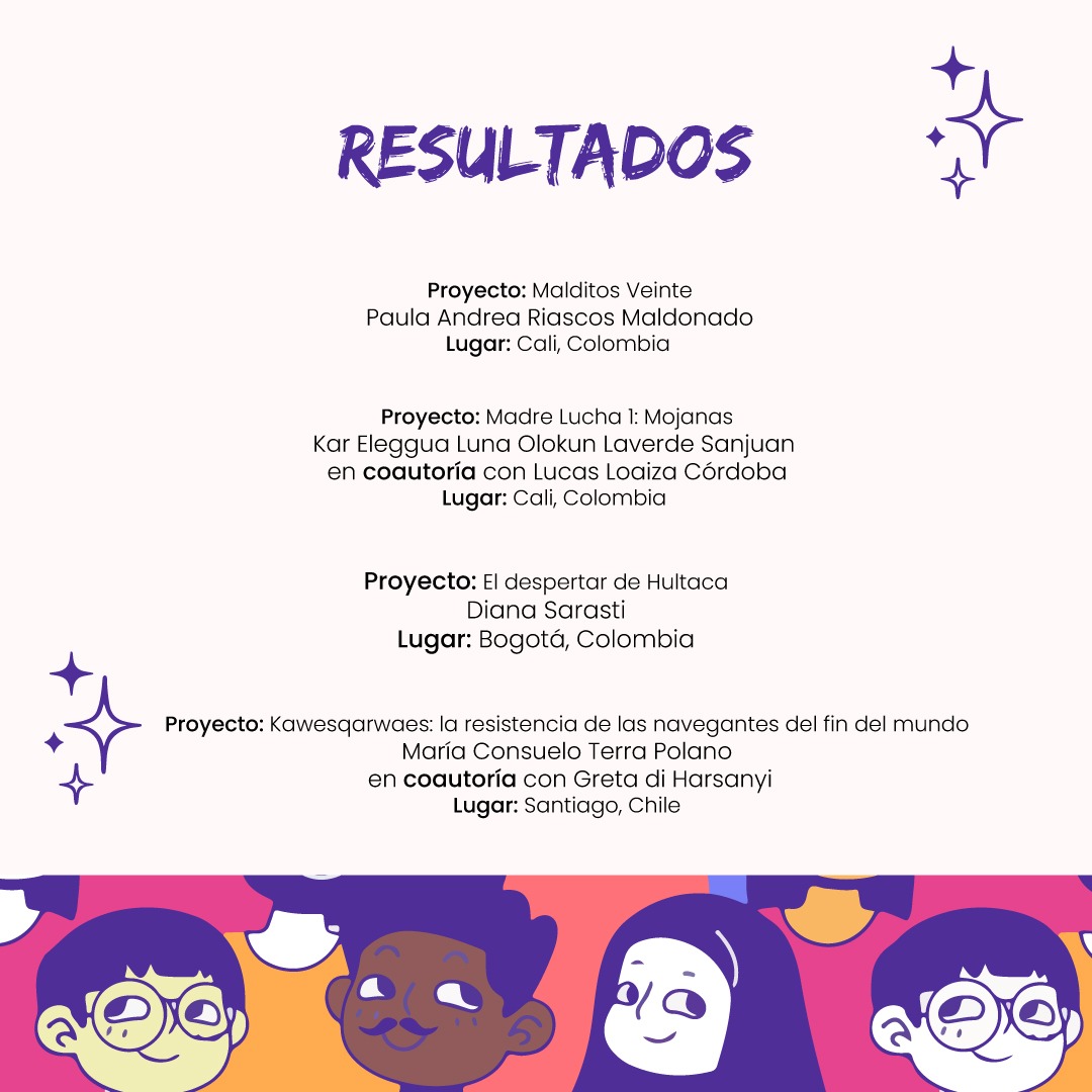 Cerlalc's tweet photo. #ConvocatoriaCerlalc 📣
💥 Te presentamos los proyectos de la selección oficial del I Laboratorio de Cómic, una iniciativa organizada por @algoencomun_co, @fundabibliotec y el CERLALC.

¡Gracias a las personas que participaron de la convocatoria!

Este programa cuenta con el apoyo de: @Grupo_Coomeva; @comfandi; el Banco de la República; @AlcaldiaDeCali; @entrevinetas;  @OfficialUoM; @MuseolaTertulia y @lechecolectivo.

Lee el artículo sobre el I Laboratorio de Cómic aquí: https://t.co/mGsOosYGzb