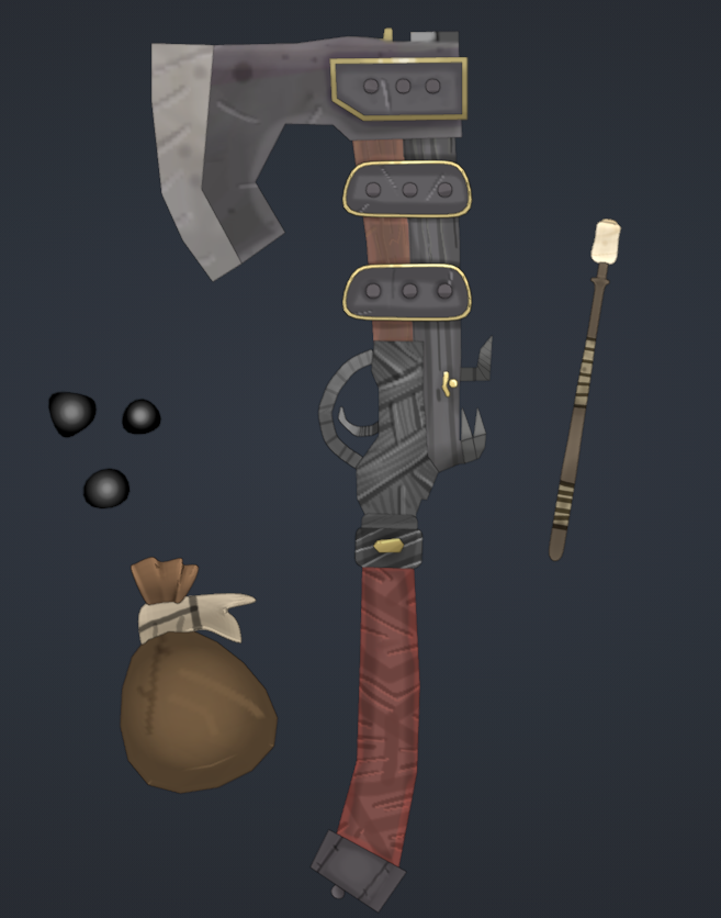 3D model axegun
Hand painted in blender using a mouse!

♥️+🔁 appreciated!

#blender #b3d #RobloxDevs #RobloxDev #3Dartist #3dart #Roblox