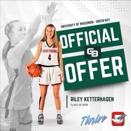 rketty_hoops's tweet photo. I have received an offer from UW-GB! Couldn’t do it without any of my Thrive and Oostburg family! Thank you to the Green Bay coaching staff for this amazing opportunity! @sarahbronk @KevinBorseth5 @idketterhagen @bjbuss @Coach_Peplinski @sketty4444 @ThriveWi @playmkrsgirls https://t.co/Iyo34HRidw