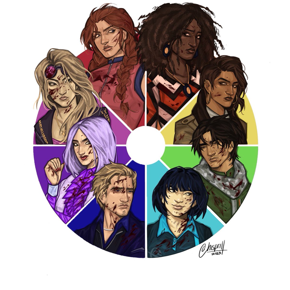 hisprill's tweet photo. dbd color wheel has been completed #DeadbyDaylight #dbdfanart https://t.co/7om2Wg9N4c