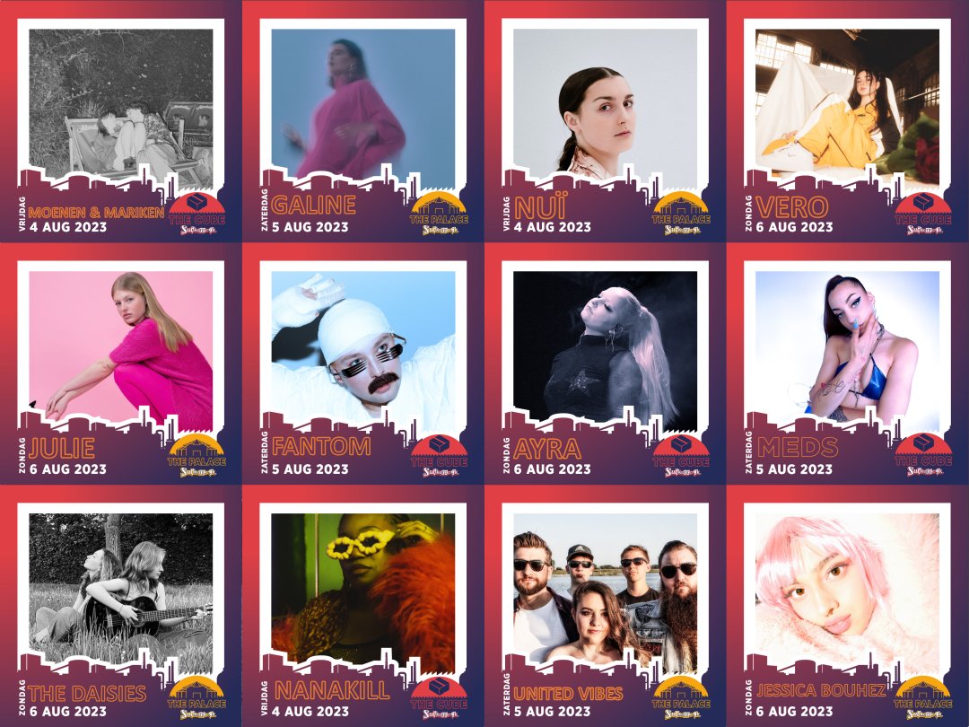 Suikerrock 2023 is compleet 🥳Voor The Cube zijn dat Nanakill , Moenen &amp; Mariken, MEDS, Fantom , VERO  en AYRA .  Voor The Palace zijn dat NUÏ , Galine , JULIE en Jessica Bouhez. Lokale acts United Vibes en The Daisies openen op  zaterdag en zondag.
suikerrock.tickoweb.be
#SR23