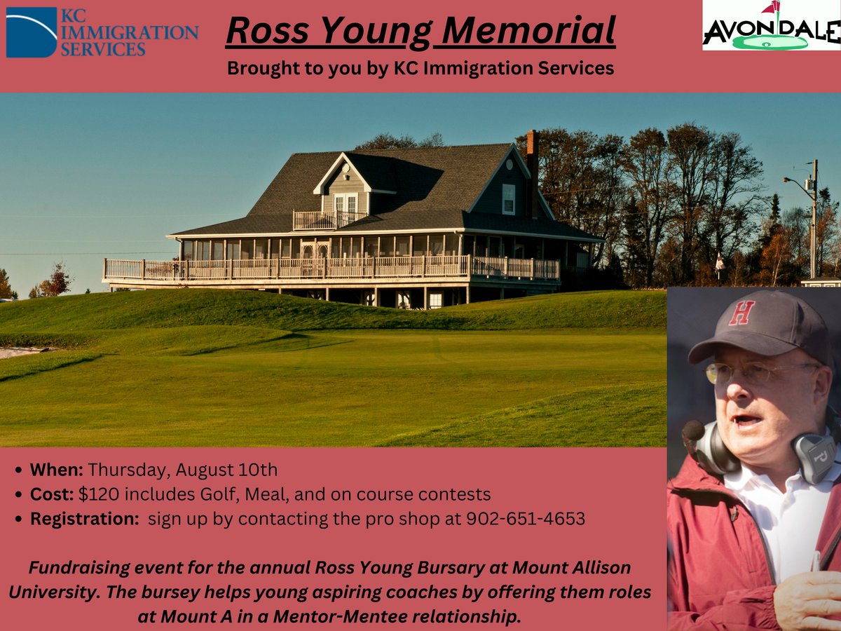 A great event to honour and celebrate Ross and his legacy. It promises to be an enjoyable time! #golf #pei #football #MountiePride