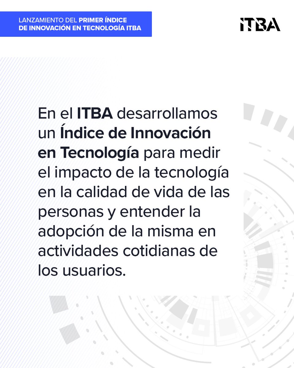 ITBA's tweet photo. El Hub de Innovación del ITBA lanzó el primer índice de innovación en tecnología de Argentina para medir el impacto de la tecnología en la calidad de vida de las personas.

Si querés conocer los resultados podés ingresar en https://t.co/cUSJ3GPJdh https://t.co/5NXqNj9xWf