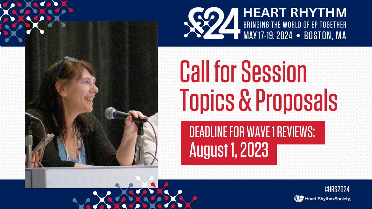 Have a session idea 💡 for #HRS2024 in #Boston?

Submit it by Aug 1 for the Program Committee's 1st wave of reviews. Any submissions not selected will be shared w/ the Digital Education Committee for consideration on HeartRhythm365.org.

SUBMIT HERE &gt; bit.ly/3WL8OMo