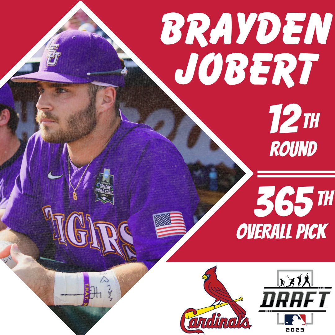 Mikdup_8's tweet image. Brayden Jobert has been drafted in the 12th round by the Cardinals🔥 #LSU