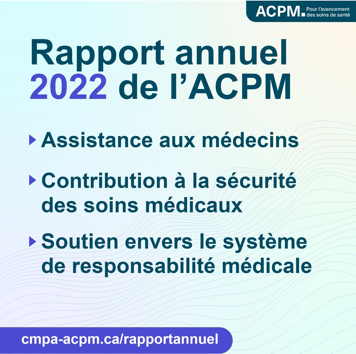 L’an dernier, l’ACPM a conversé avec ses médecins membres >49000 fois! Ce n’est que l’une des nombreuses façons dont nous avons soutenu les médicins, les patients et le système de santé en 2022. Lisez notre rapport annuel @ACPMmembres 2022: ow.ly/lT1050P7Qep #MedTwitterQC