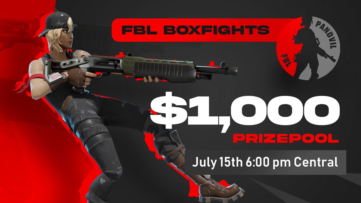 GBLscrims's tweet image. 🚨Fortnite $1,000 DUOS Event🚨

Qualifiers -
Round 1: Duos BR (7/13)
Round 2: Duos BR (7/14)

Finals -
Duos Box Fight (7/15)

Giving away 3 spots to the Finals: 
Like + retweet + @ your duo

To Register:
You and your duo must join the server below

JOIN: discord.gg/aSpJRdRNPc