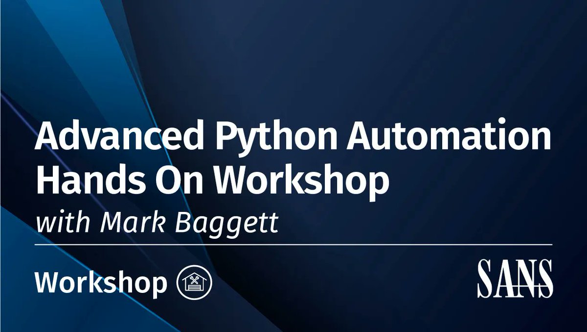 SANSDefense's tweet photo. π Looking to automate using #Python? This SANS Workshop will dive into the brand new #SEC673 Advanced Information Security Automation with Python and walk attendees through the first hour and a half of course content.
Register here β‘οΈ https://t.co/nPx7R0fvdA https://t.co/PjJT4sUT02