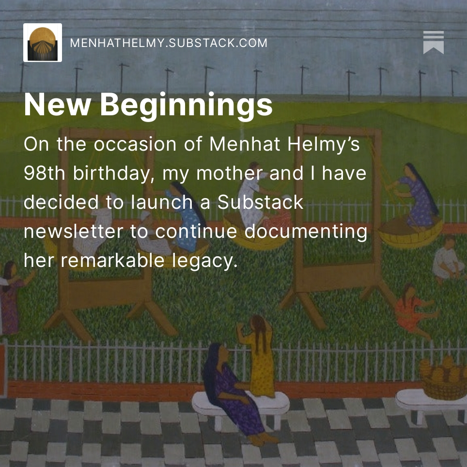 Modern art fans: After years of managing the art estate belonging to my grandmother Menhat Helmy, a pioneering Egyptian artist,  I have decided to launch a <a href="/SubstackInc/">Substack</a> newsletter to document her legacy in a more intimate setting. 

menhathelmy.substack.com/p/new-beginnin…