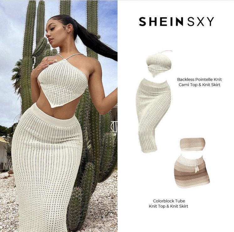 sheinbrasil_'s tweet photo. SHEIN SXY Solid Backless Pointelle Knit Cami Top &amp; Knit Skirt

https://t.co/8YF5UZSDVg https://t.co/PF9Q3zAU7F