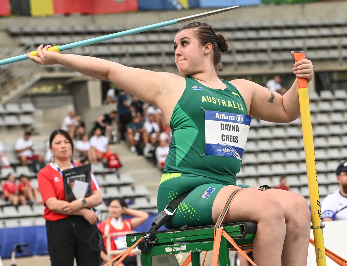 🚨 AUS RECORD ALERT 🚨

Wearing green &amp; gold brings out the best in debutant Dayna Crees as she launches the javelin to 16.84m. Her fourth attempt locks the Victorian in at fourth place in the Javelin F34 final.

#ThisIsAthletics <a href="/AUSParalympics/">AUS Paralympic Team</a> <a href="/ParaAthletics/">Para Athletics</a>
