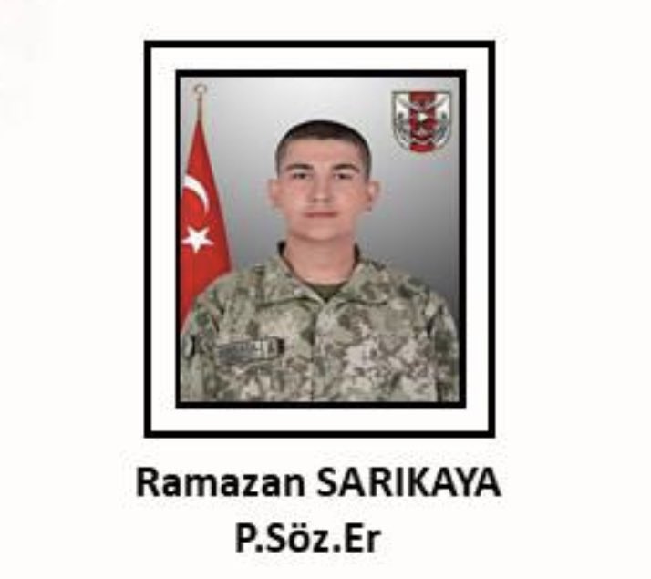 Milletimizin başı sağ olsun🇹🇷 Van’da şehit olan kahraman Mehmetçiğimiz Ramazan Sarıkaya’ya Allah'tan rahmet; ailesine, Kahraman Ordumuza ve Milletimize başsağlığı diliyorum. Şehidimizin makamı âli olsun.