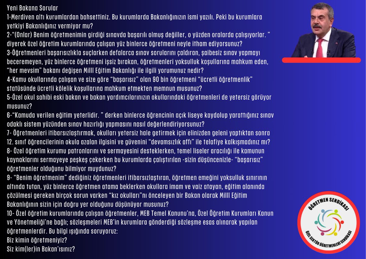 eren_edebali's tweet photo. Bakanlığı -BİZ - yönetebiliriz! 
Bu böyle olmalı. 
Sendikalar, aydınlar, bilim insanları. 

Gözünüzü kapatın ve eğitimi yönetenlere bakın. 'Güç' sahiplerine bakın. Siyasi kadrolarına, bürokratlarına ve patronlara bakın. 

Sonra birbirinize bakın! Bakalım!

#BizKiminÖğretmeniyiz https://t.co/OsMwAO6YYx
