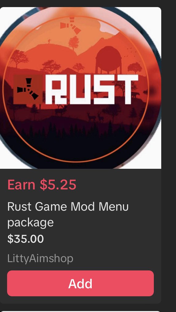 You can sell rust hacks on Tiktok smh 🤦‍♂️