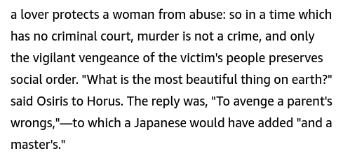 steveroh's tweet photo. @dash_eats @Delicious_Tacos how strange, literally just reading Nitobe's Bushido Soul of Japan and thought of this scene bc of this passage https://t.co/Rvcn8cHYjA