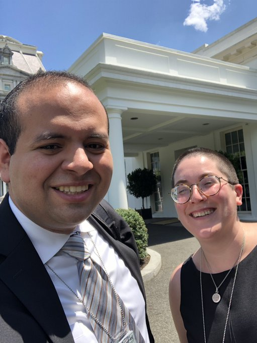 Just two #ActuallyAutistic Journalists covering #ADA33 at the White House for a conversation on transportation (but not enough conversation about trains). <a href="/Slooterman/">Sara Luterman</a> is the GOAT of this beat. I follow in her footsteps.