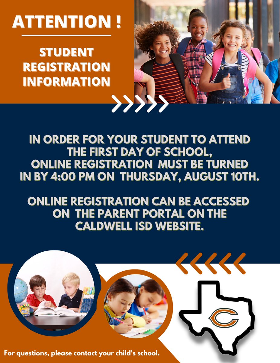 Have you registered your student for the upcoming 2023-2024 school year? If not, the online enrollment portal can be found on our website or right HERE ⤵️ portals06.ascendertx.com/ParentPortal/l…