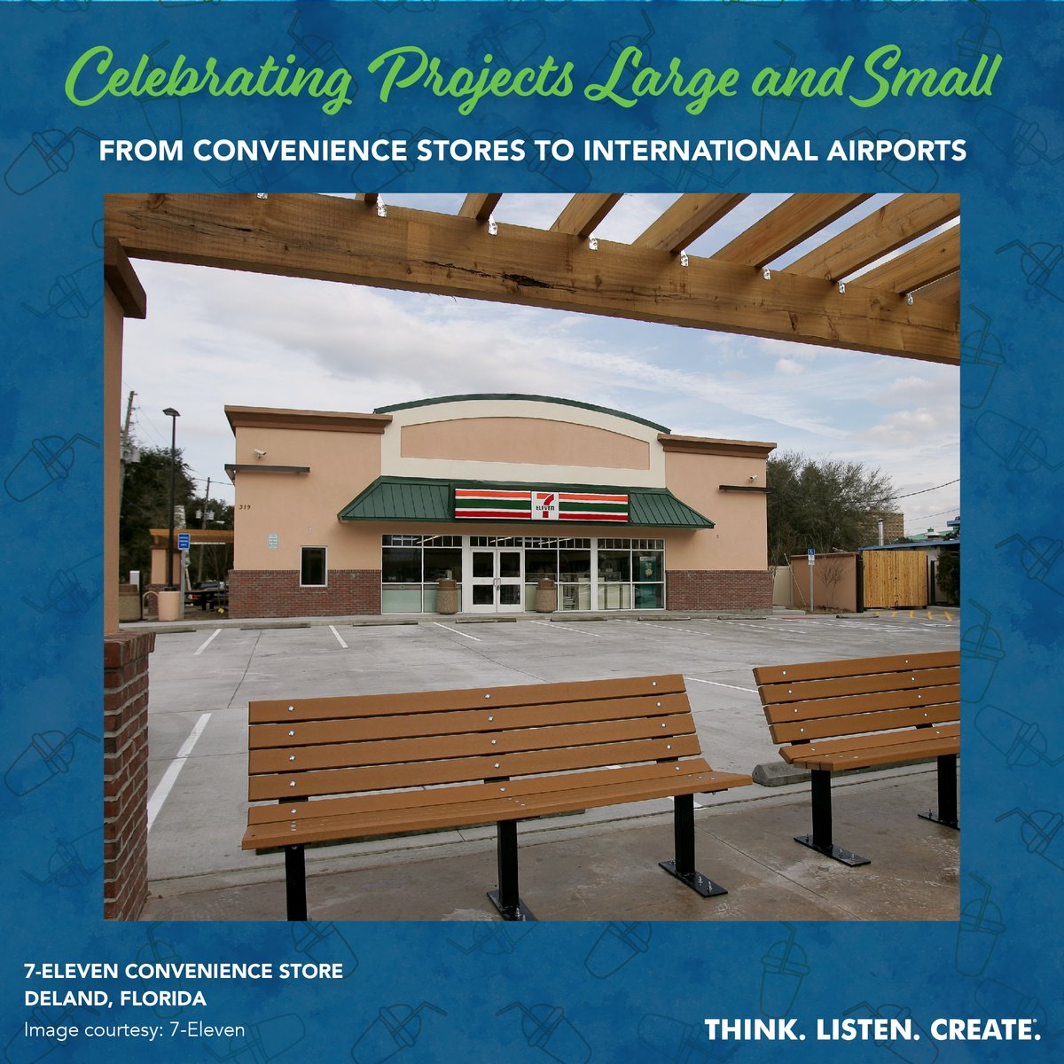 TLC_Engineering's tweet image. Calling all Slurpee enthusiasts! In honor of 7-Eleven’s annual Free Slurpee Day, we’re highlighting the 7-Eleven Convenience Store project located in DeLand’s charming downtown.
#ThinkListenCreate #7elevenday #FreeSlurpeeDay #projecthighlight