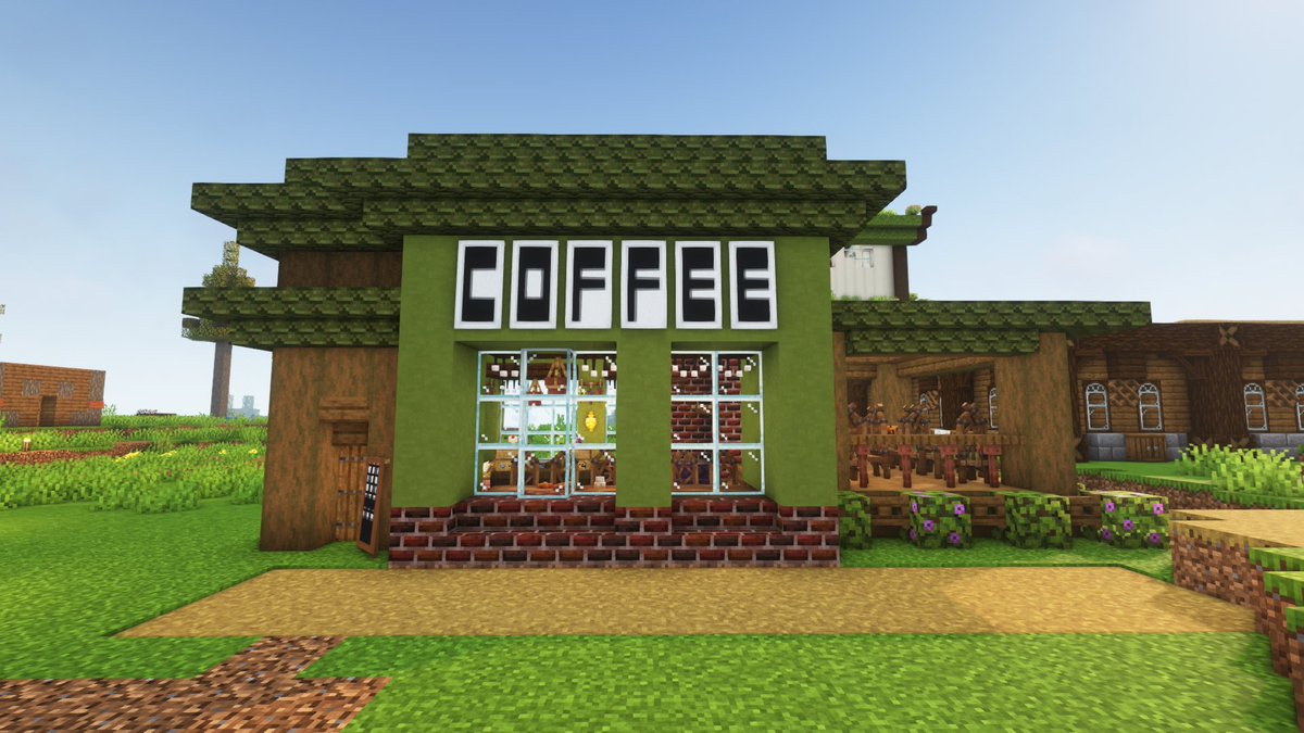 QQueSMP's tweet image. a lovely coffee shop built by @Bean2431! open now!