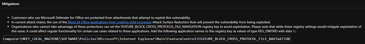 TechRonick's tweet photo. @maddiestone @vladhiewsha @_clem1 I don't think the CVE-2023-36884 was patched in this cycle, if I am reading correctly. Mitigations are suggested through Defender or Registry edits.
https://t.co/Qcloh4HKdj https://t.co/g5B1g7Q2WA