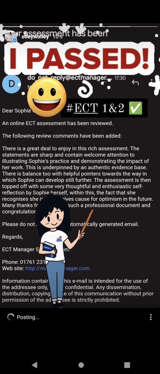 Yaaaaaaaaay! I passed my ECT 1 &amp; 2. THANK YOU @HFord_SciEd, Bea, Emma, my department &amp; <a href="/OutwoodPortland/">Outwood Academy Portland</a>  for making my dream a reality. I'm so blessed and excited about the future!