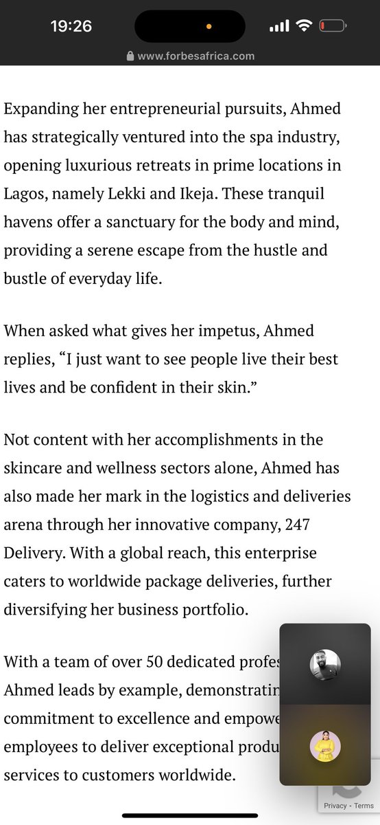Thank you Team🎉👏🏻💃
We made it to Forbes! 
Read about our journey via the link in <a href="/forbesafrica/">Forbes Africa</a> bio.

<a href="/hushdng/">HUSH'D Makeovers</a> <a href="/sparadisenig/">Sparadisenig</a> <a href="/247deliveryng/">247 Delivery</a>