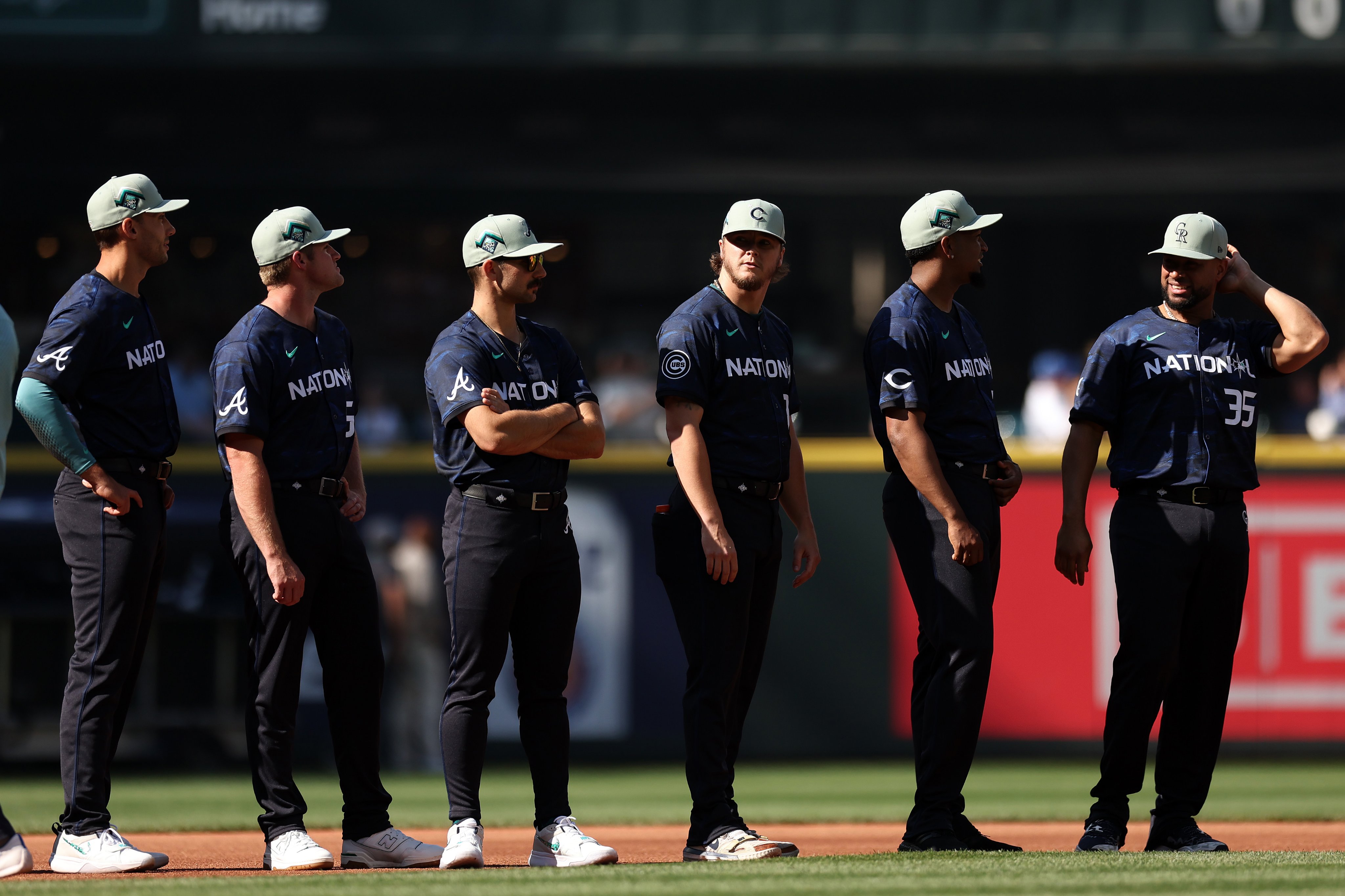 SportsLine on X: National League took a business casual approach with  these uniforms 😬  / X