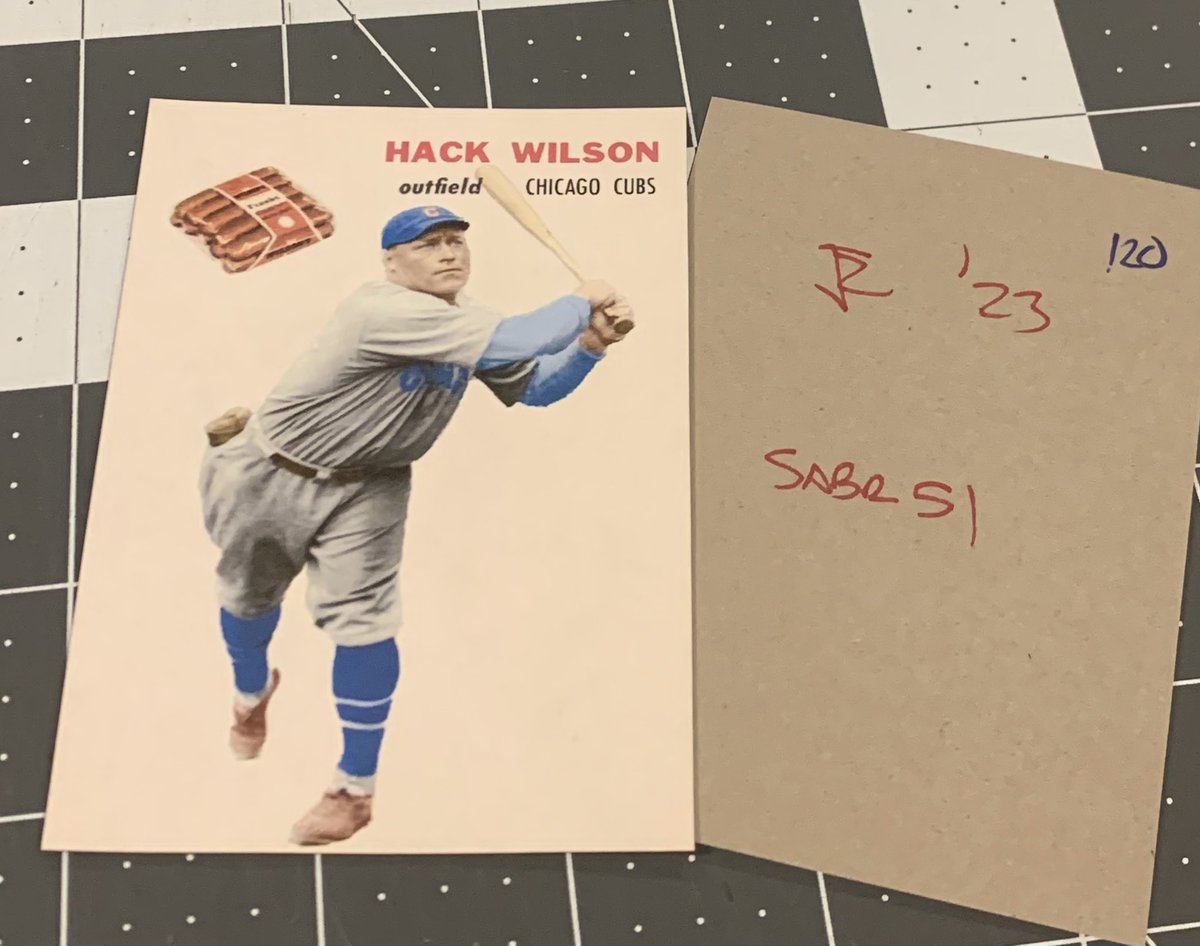 A pair of Wilson Franks Hack Wilson (#120) cards went unclaimed at #SABR51.

If you would like one, just like and retweet for a chance to win!

I’ll draw two names tomorrow and send them out.