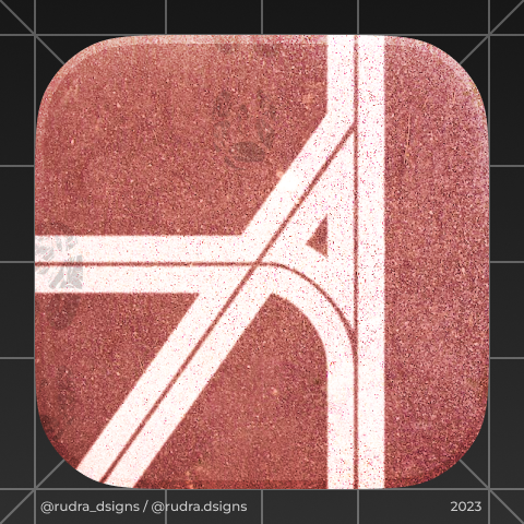 rud_dudd's tweet image. Day 50/100 of making iOS icons. Finally! just another half left. @anydistanceclub &amp;amp; @LukesBeard  how about a running track icon with the logo as the boundary lines😏. I was confused if the lines should continue to the edges or not. made both🤷‍♀️

#iOSicons #AppIcons #IconDesign