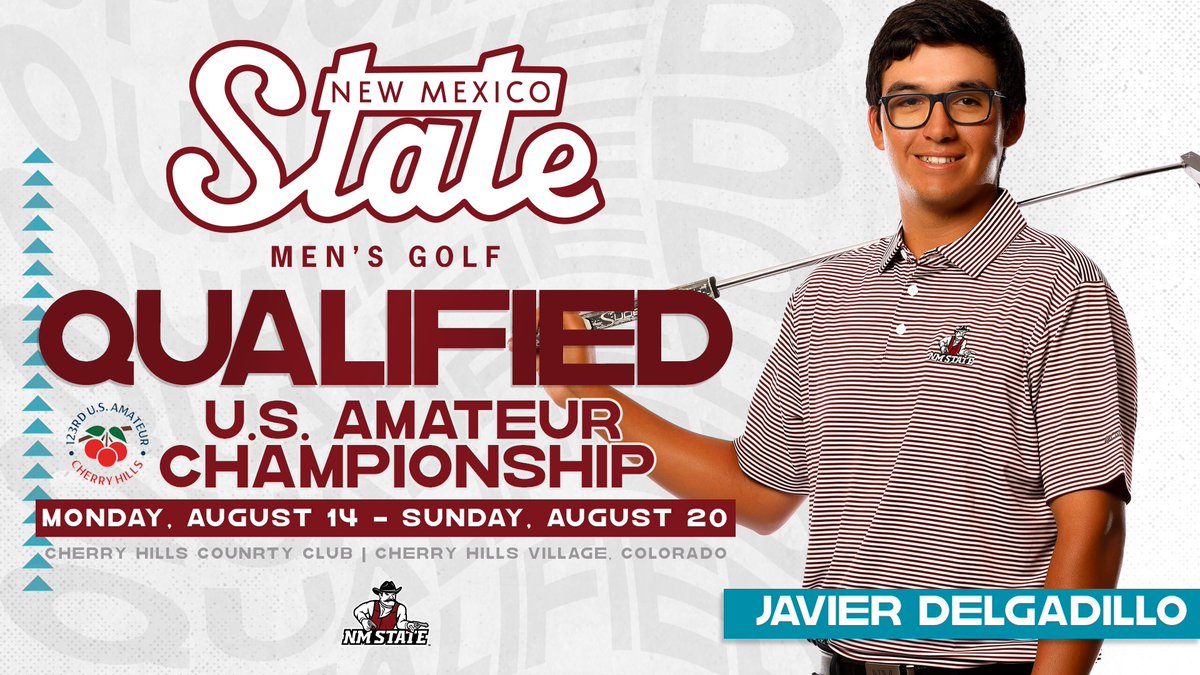 NMStateMGolf's tweet photo. 🚨SUMMER TOURNAMENT UPDATE🚨

@_javidelgadillo earned his way into the @USGA Amateur Championship! Javi shot a pair of 67s in his US Am Qualifier in Albuquerque over the past two days. 
@RiverSmalley30 earned an alternate spot with his 3rd place finish with a 36-hole total of -7 https://t.co/6ErBTtq6OO
