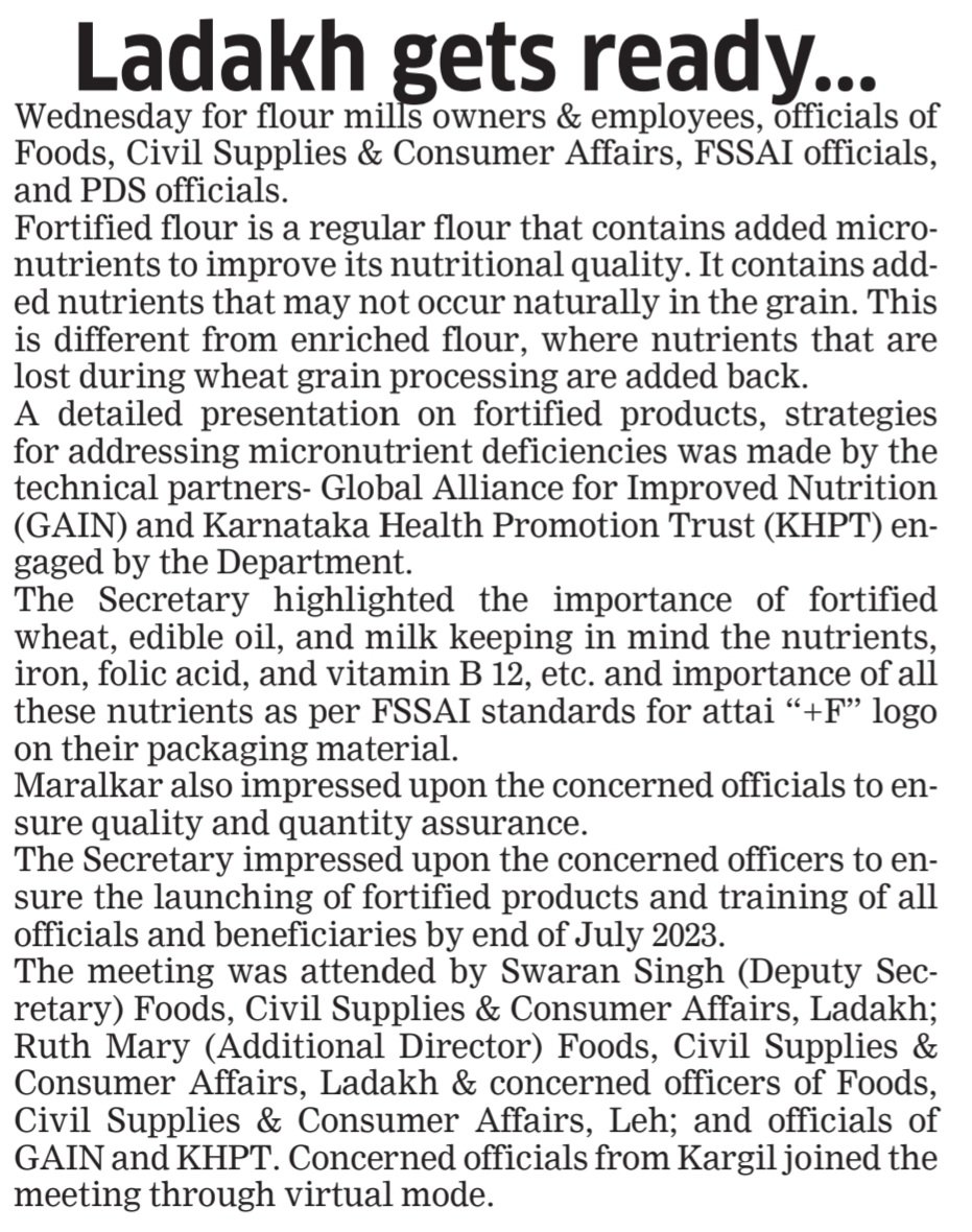 EarthNewsLadakh's tweet photo. #Ladakh gets ready for #fortified food

@lg_ladakh @FoodLadakh @DIPR_Leh https://t.co/8GHjPvYxcZ