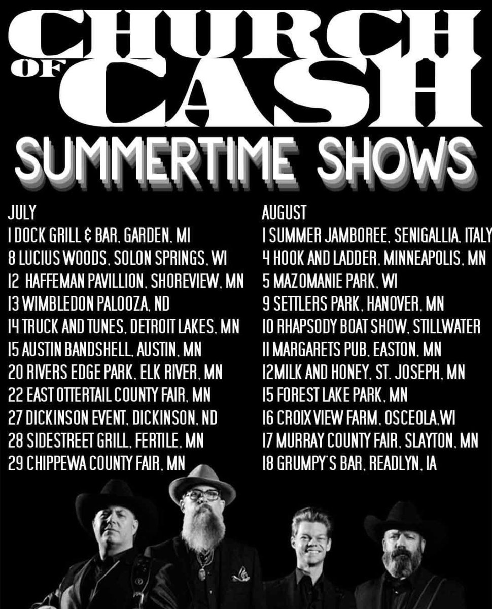 HelloBooking's tweet image. Church of Cash are busy. Check out a show or two this summer!