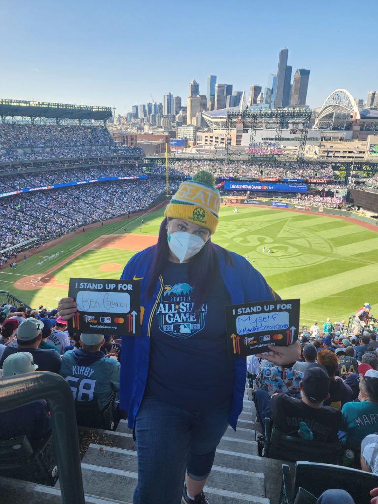 Erin_Church's tweet photo. @SU2C #SeaUsRise #AllStarGame2023 All Star Game 2023 in Seattle. Let’s stand up to cancer and find a Cure! #metastaticbreastcancer https://t.co/spXuxXqvj5