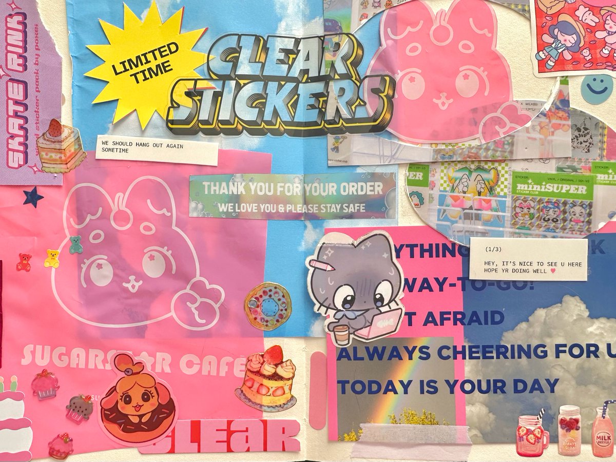 stickers and papers and things :3 