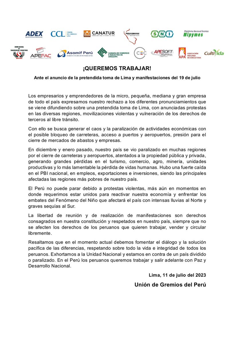 Cámara de Comercio Lima tweet media