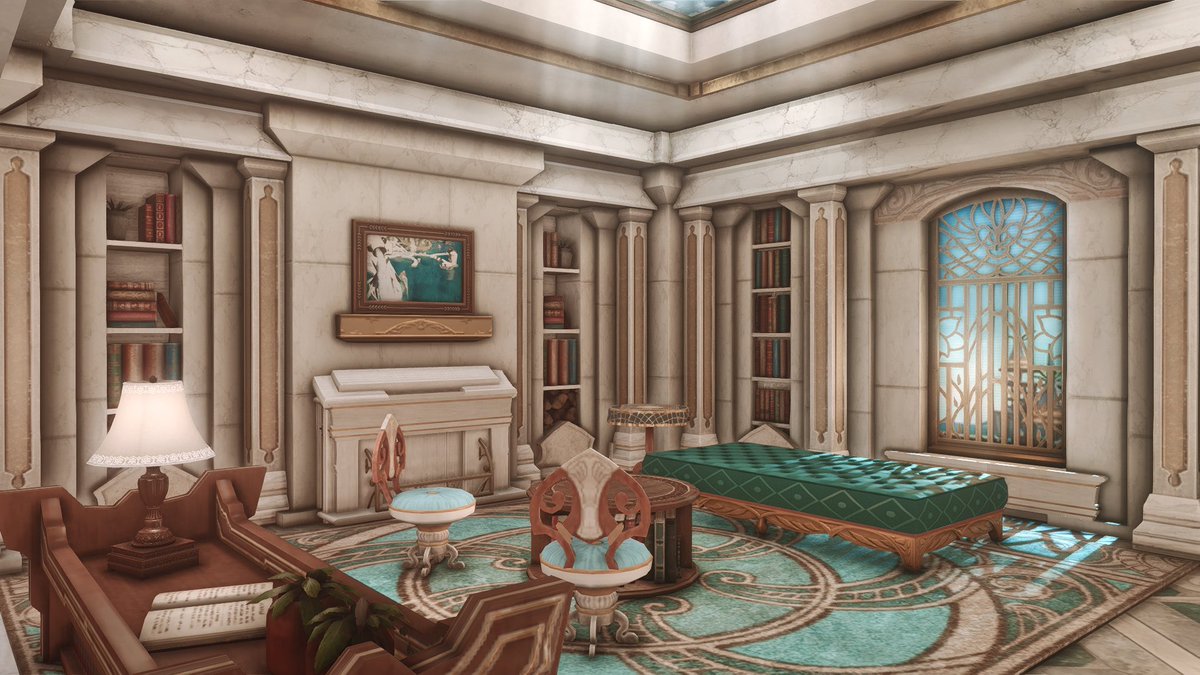 "The Mireille Estate" [L]🌊🏠

I made an Old-Sharlayan themed home! I was inspired by Journey's End and the Classic Glamour aesthetic. I've always adored library ladder kitchens and finally did one- 1/3

Primal - Behemoth | Mist - W29 P35
#FF14 #FF14ハウジング #hgxiv #HousingEden
