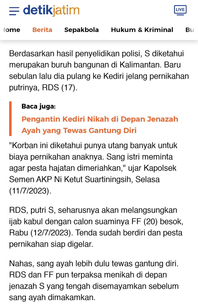 SeputarTetangga's tweet photo. "Istri minta agar pesta hajatan dimeriahkan...."

😔 https://t.co/1xezyEDOua